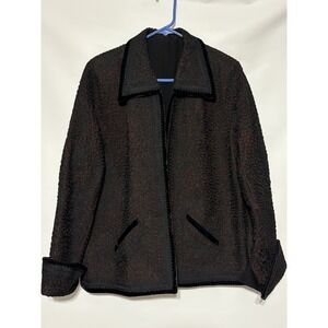 Vintage Velvet Black &‎ Red Evening Jacket Blazer XL Emo Goth Vampire Soutache?